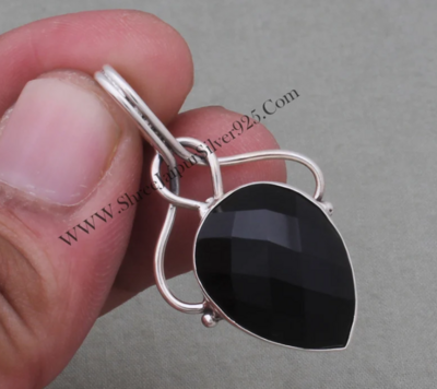 Multi Gemstone 925 Sterling Silver Pendant, Designer Smooth Pear Gemstone Pendant, Handmade Silver Pendant, Bridal Wedding Jewelry Gift.