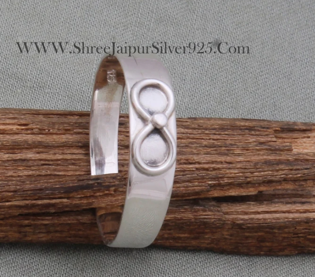 Simple Infinity Solid 925 Sterling Silver Ban Ring, Infinity Ring Silver, Infinity Wedding Ring Women, Infinity Ring for Her Girlfriend