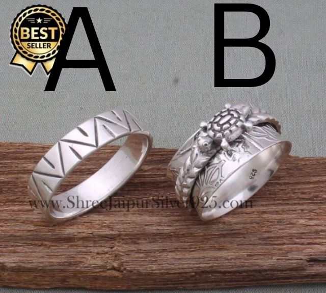 Turtle Spinner Ring &amp; Silver Band Ring 925 Sterling Solid Silver Meditation Ring, Antiqued Silver Spinner Ring, Silver Jewelry