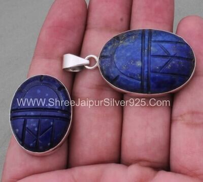 Lapis Gemstone Jewelry Set Solid 925 Sterling Silver Jewelry Set Vintage Gemstone Jewelry For Women Carving Gemstone Silver Jewelry Set Gift