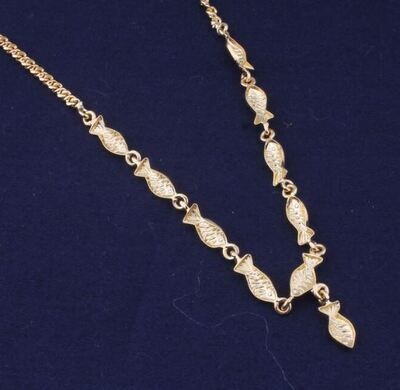 Gold Plated Fish Necklace, 14k Gold Necklace, Gold Fish Necklace, Gold Necklace, Fish Necklace, Fish Jewelry Gift Gold Fish Necklace
