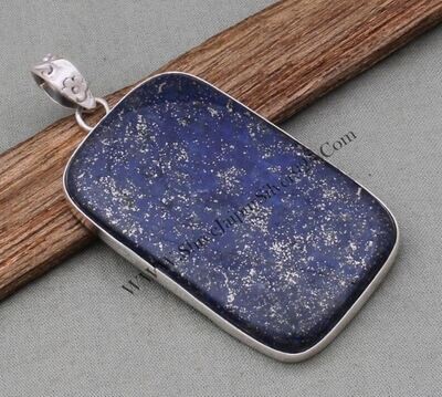 Natural Lapis Lazuli Gemstone Earring 925 Sterling Silver Necklace Pendant For Women, Handmade Silver Pendant, Birthstone Pendant, Gift Idea