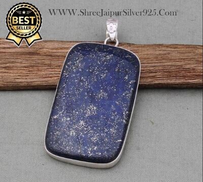 Natural Lapis Lazuli Gemstone Earring 925 Sterling Silver Necklace Pendant For Women, Handmade Silver Pendant, Birthstone Pendant, Gift Idea