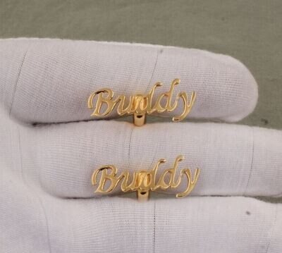 Men's Jewelry Personalized Name 14kt Gold, Rose Gold & Silver Cufflink For Men, Custom Fancy Name Best Friend Cufflink, Perfect Gift for Him