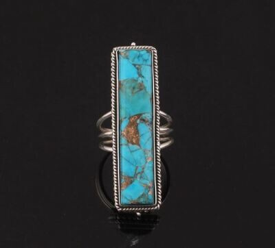 Turquoise Blue Copper Gemstone Ring For Women, 925 Sterling Silver Gemstone Ring For Gift, Handmade Gift Solitaire Ring, Stacking Ring Women