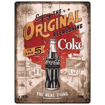 Plaque métal 30 x 40 cm - Coca-Cola - Original