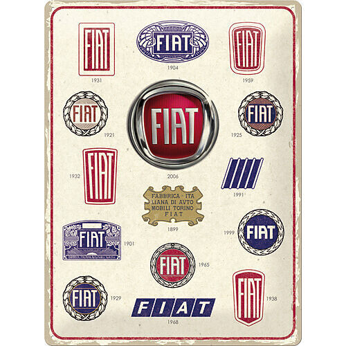 Plaque métal 30 x 40 cm - Fiat - Logo Evolution