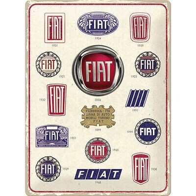 Plaque métal 30 x 40 cm - Fiat - Logo Evolution