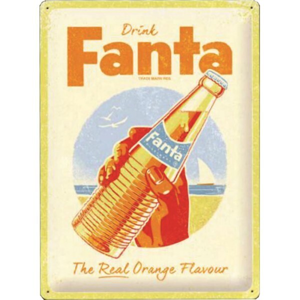 Plaque métal 30 x 40 cm - Fanta - Bouteille