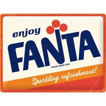 Plaque métal 30 x 40 cm - Fanta - Logo