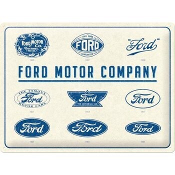 Plaque métal 30 x 40 cm - Ford - Logo Evolution