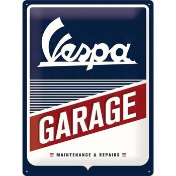 Plaque métal 30 x 40 cm - Vespa - Garage