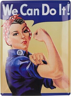 Plaque métal 30 x 40 cm - Rosie the Riveter - WE CAN DO IT !