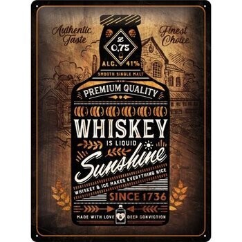 Plaque métal 30 x 40 cm - Whiskey Sunshine
