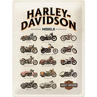 Plaque métal 30 x 40 cm - Harley - Model Chart