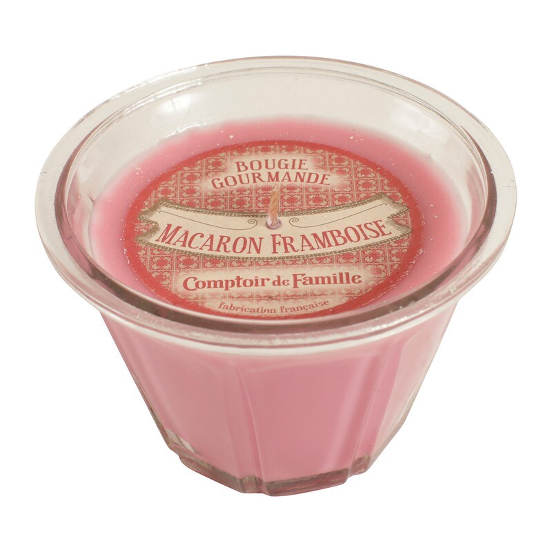 Bougie Gourmande - Macaron framboise