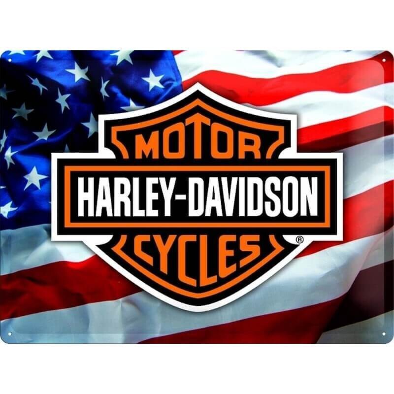 Plaque métal 30 x 40 cm - Harley - USA Logo