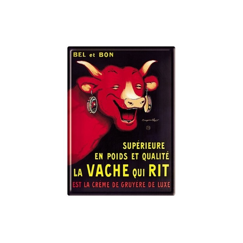 Plaque métal 15 X 21 cm - Vache qui rit  Bel et Bon