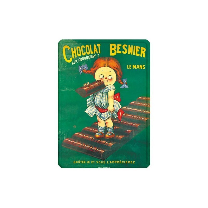 Plaque métal 15 X 21 cm - Chocolat Besnier