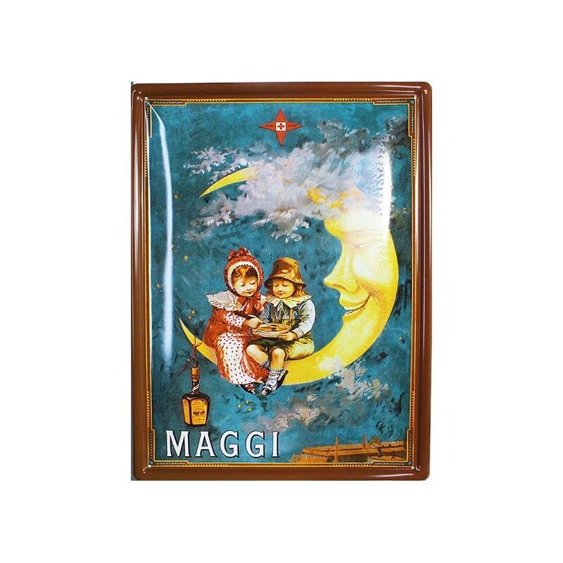Plaque métal 15 X 21 cm -  Maggi Lune