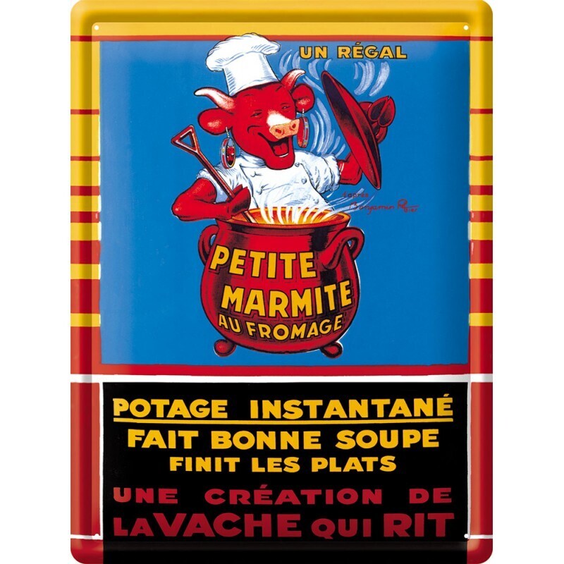 Plaque métal 30 X 40 cm -  Vache qui rit Marmite