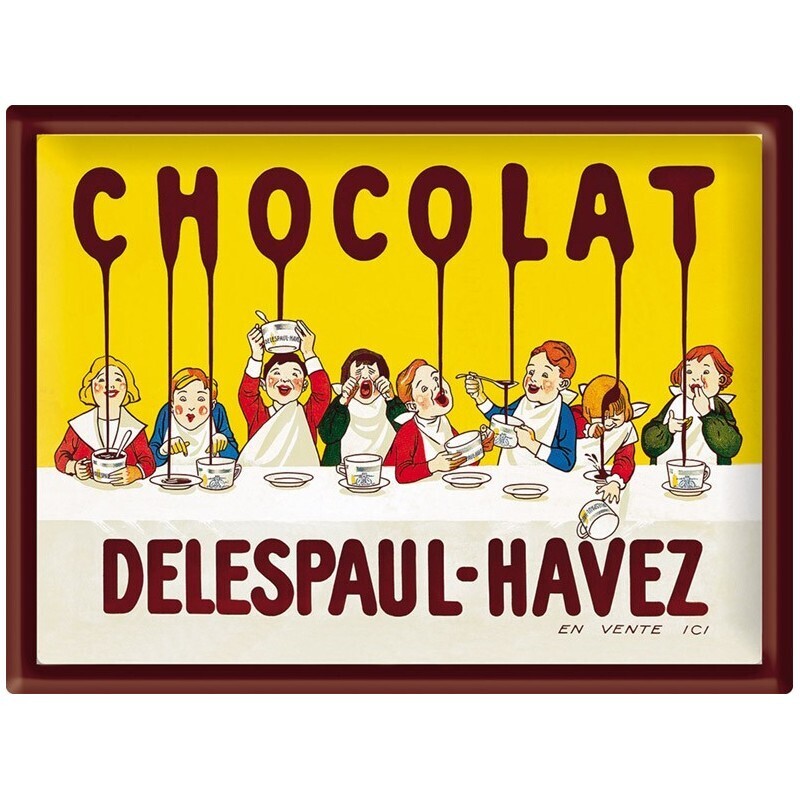 Plaque métal 30 X 40 cm - Chocolat Delsepaul-Havez