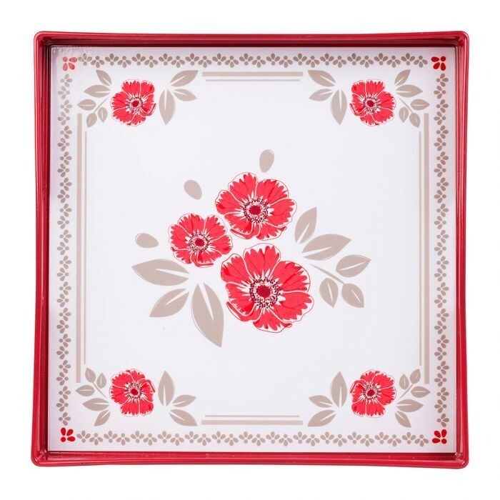 Plateau Bouquet Floral rouge