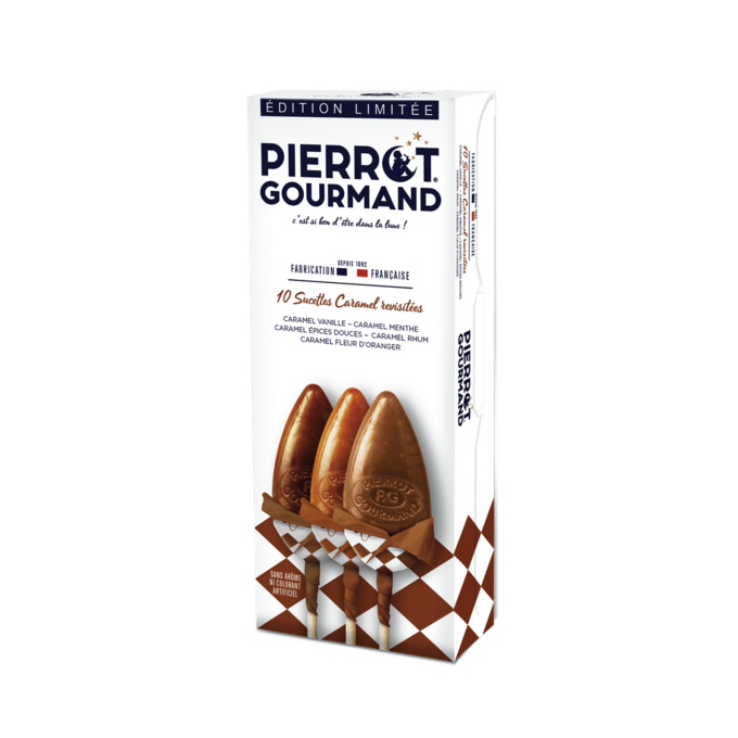 Etui 10 sucettes Caramel revisitées