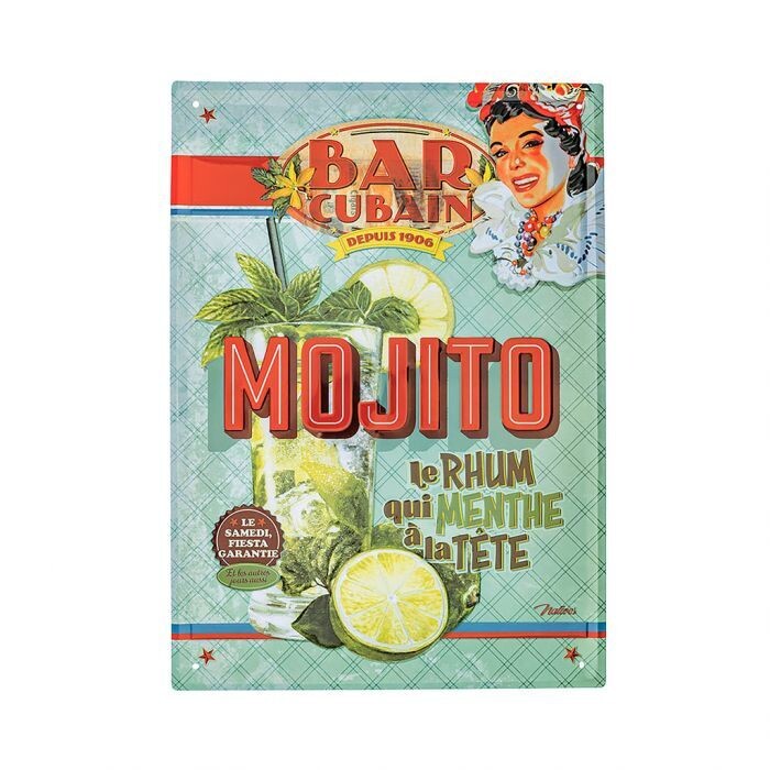 Plaque métal 30 x 40 cm - Mojito
