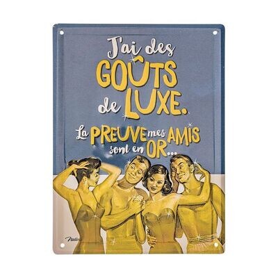 Plaque métal 20 x 15 cm - Amis en or