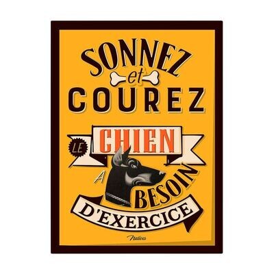 Plaque métal 20 x 15 cm - Sonnez et courez
