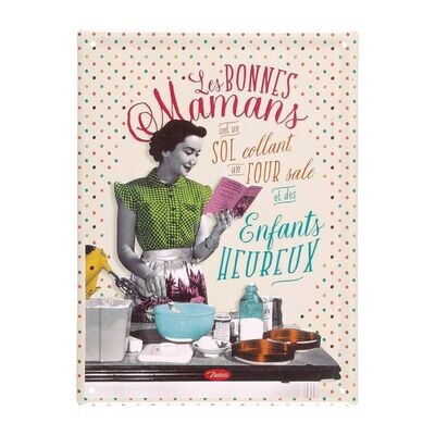 Plaque métal 20 x 15 cm - Les bonnes mamans