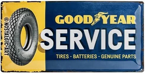 Plaque métal 50 x 25 cm - Goodyear - Service