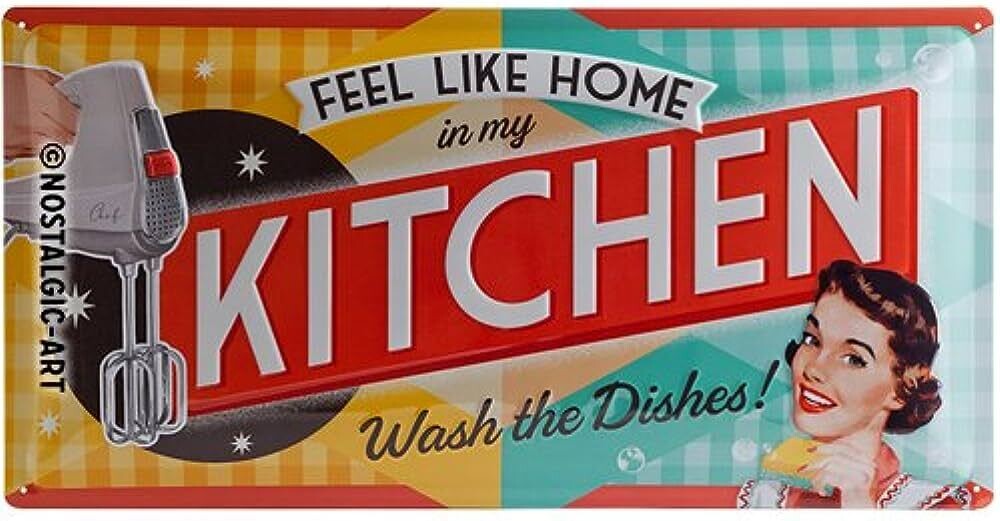 Plaque métal 50 x 25 cm - Kitchen