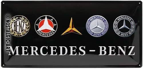 Plaque métal 50 x 25 cm - Mercedes Benz - Logo Evolution