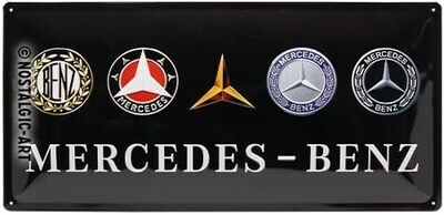 Plaque métal 50 x 25 cm - Mercedes Benz - Logo Evolution