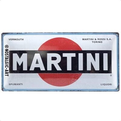 Plaque métal 50 x 25 cm - Martini - Logo White