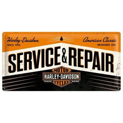 Plaque métal 50 x 25 cm - Harley - Service