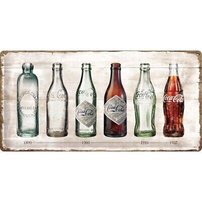 Plaque métal 50 x 25 cm - Coca-Cola - Bottle Evolution