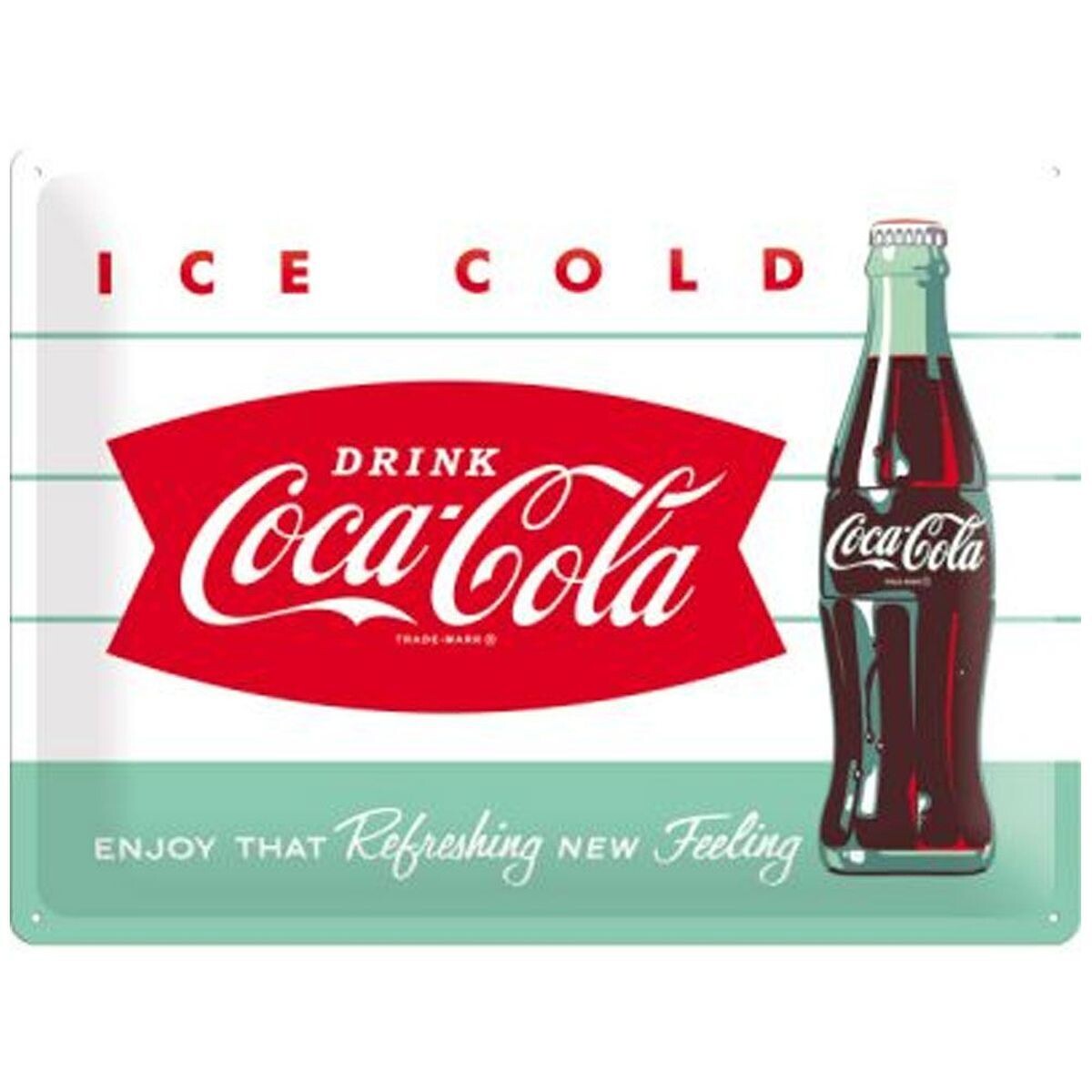 Plaque métal 30 x 40 cm - Coca-Cola - Ice cold