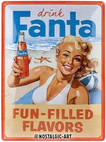 Plaque métal 30 x 40 cm - Fanta - Drink Fanta