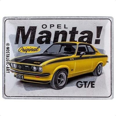Plaque métal 30 x 40 cm - Opel - Manta GT/E