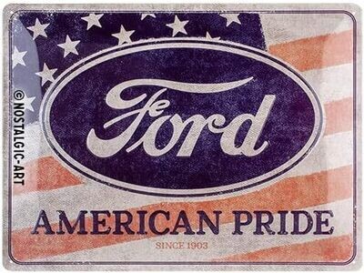 Plaque métal 30 x 40 cm - Ford -American Pride US Flag