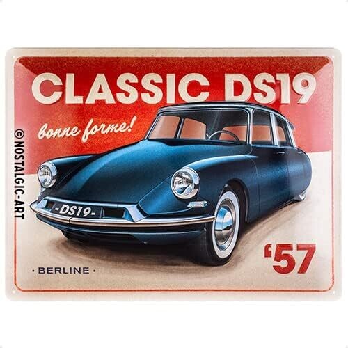Plaque métal 30 x 40 cm - DS - Classic DS19 Berline