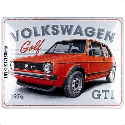Plaque métal 30 x 40 cm - VW - Golf GTI 1976