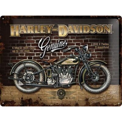 Plaque métal 30 x 40 cm - Harley - Brick Wall