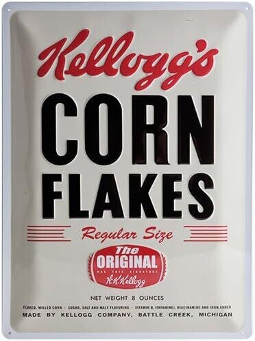 Plaque métal 30 x 40 cm - Kellogg&#39;s Corn Flakes Original