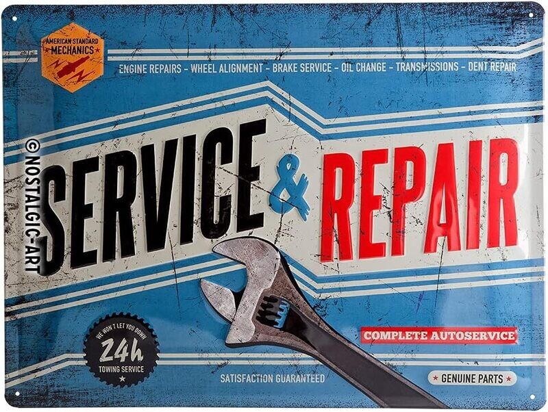 Plaque métal 30 x 40 cm - Service &amp; Repair