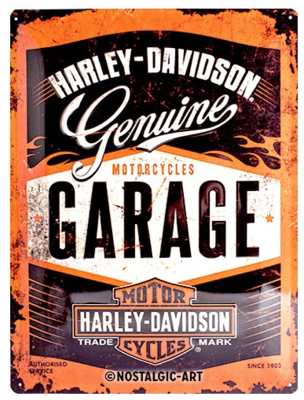 Plaque métal 30 x 40 cm - Harley - Garage