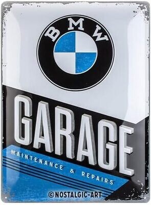 Plaque métal 30 x 40 cm - BMW - Garage